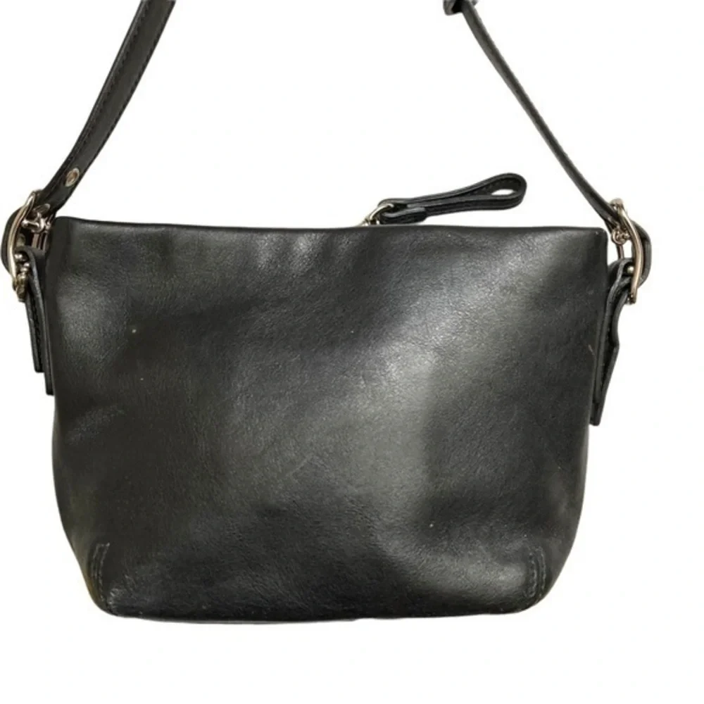 Coach black leather vintage mini bucket bag rare